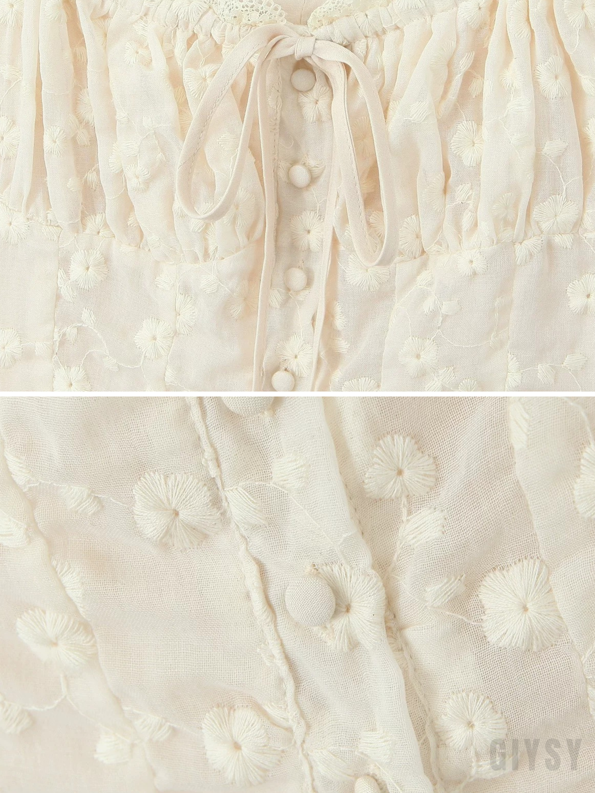 Serena Embroidered Lace-Up Top