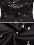 Maeve Lace Trim Floral Satin Maxi Dress
