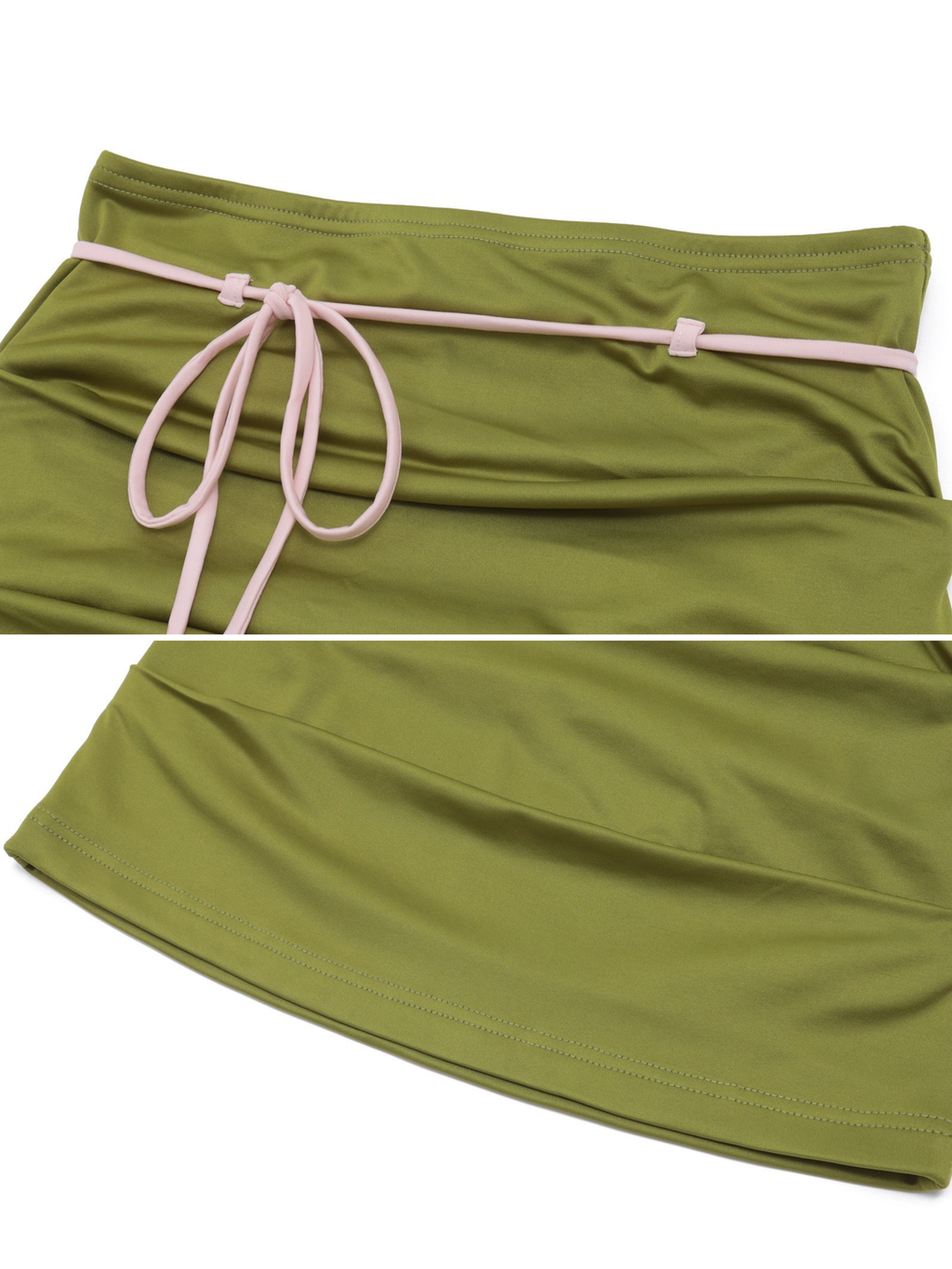Larisa Blush & Olive Ruched Mini Set