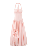 Amelie Lace-Up Halter Maxi Dress