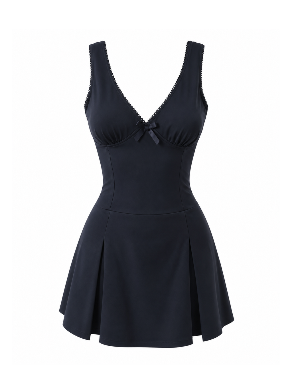 Leona V-Neck Pleated Mini Dress