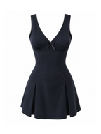 Leona V-Neck Pleated Mini Dress