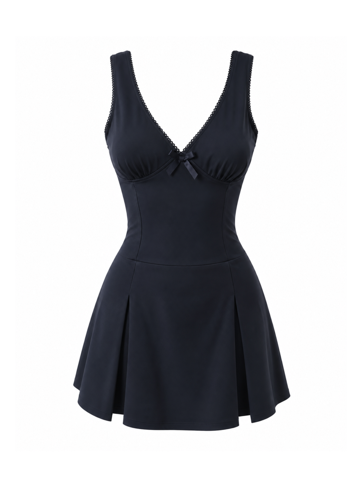 Leona V-Neck Pleated Mini Dress