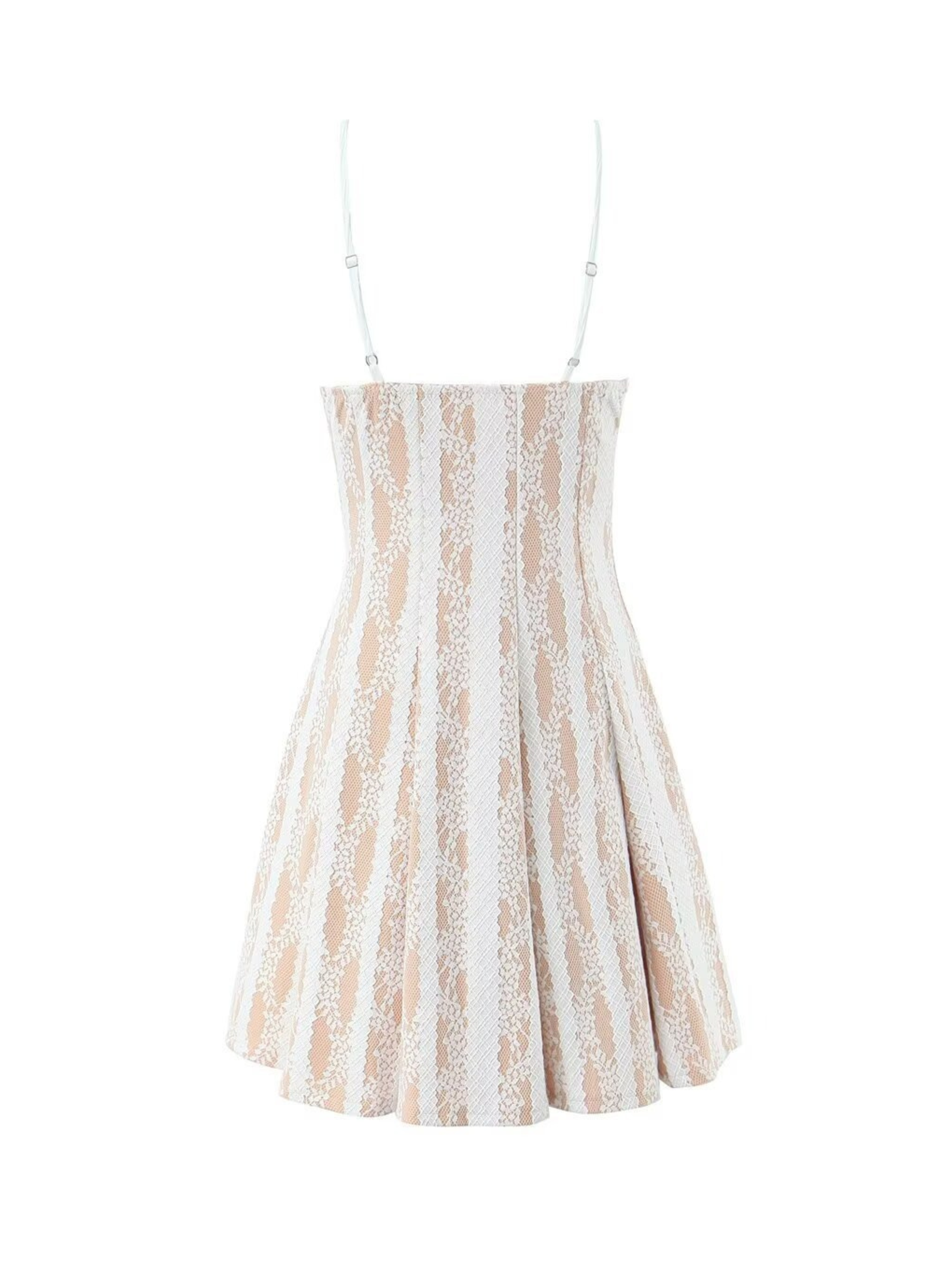Miren Lace Stripe Mini Dress