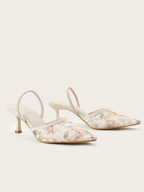 Tirana Floral Mesh Slingback Heels
