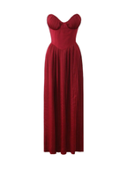Nayeli Strapless Pleated Maxi Dress