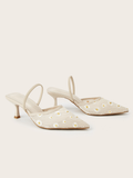 Rhoswen Daisy Mesh Pointed Mule Heels