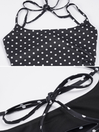 Yuna Polka Dot Lace-Up Mini Dress