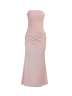 Elvan Strapless Ruched Maxi Dress