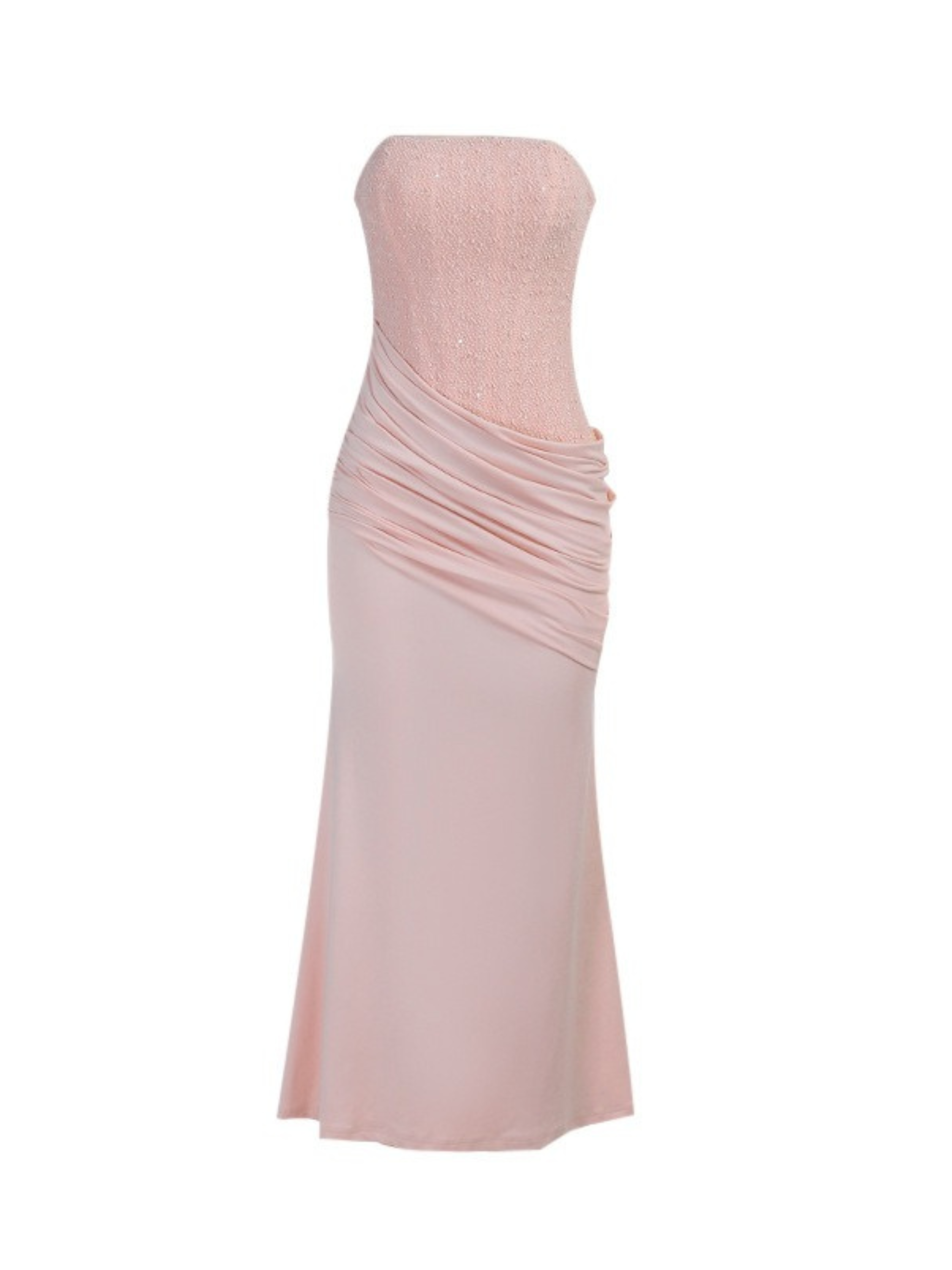 Elvan Strapless Ruched Maxi Dress