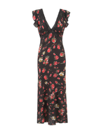 Nivya Rose Floral Ruffle Sleeve Maxi Dress