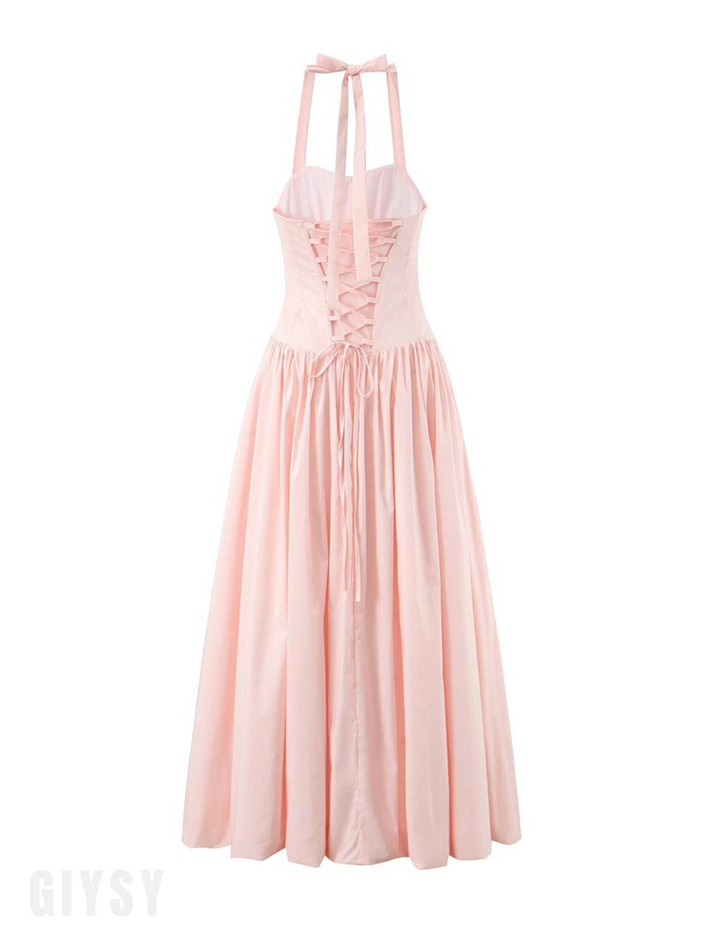 Amelie Lace-Up Halter Maxi Dress