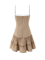 Evania Plaid Ruffle Mini Dress