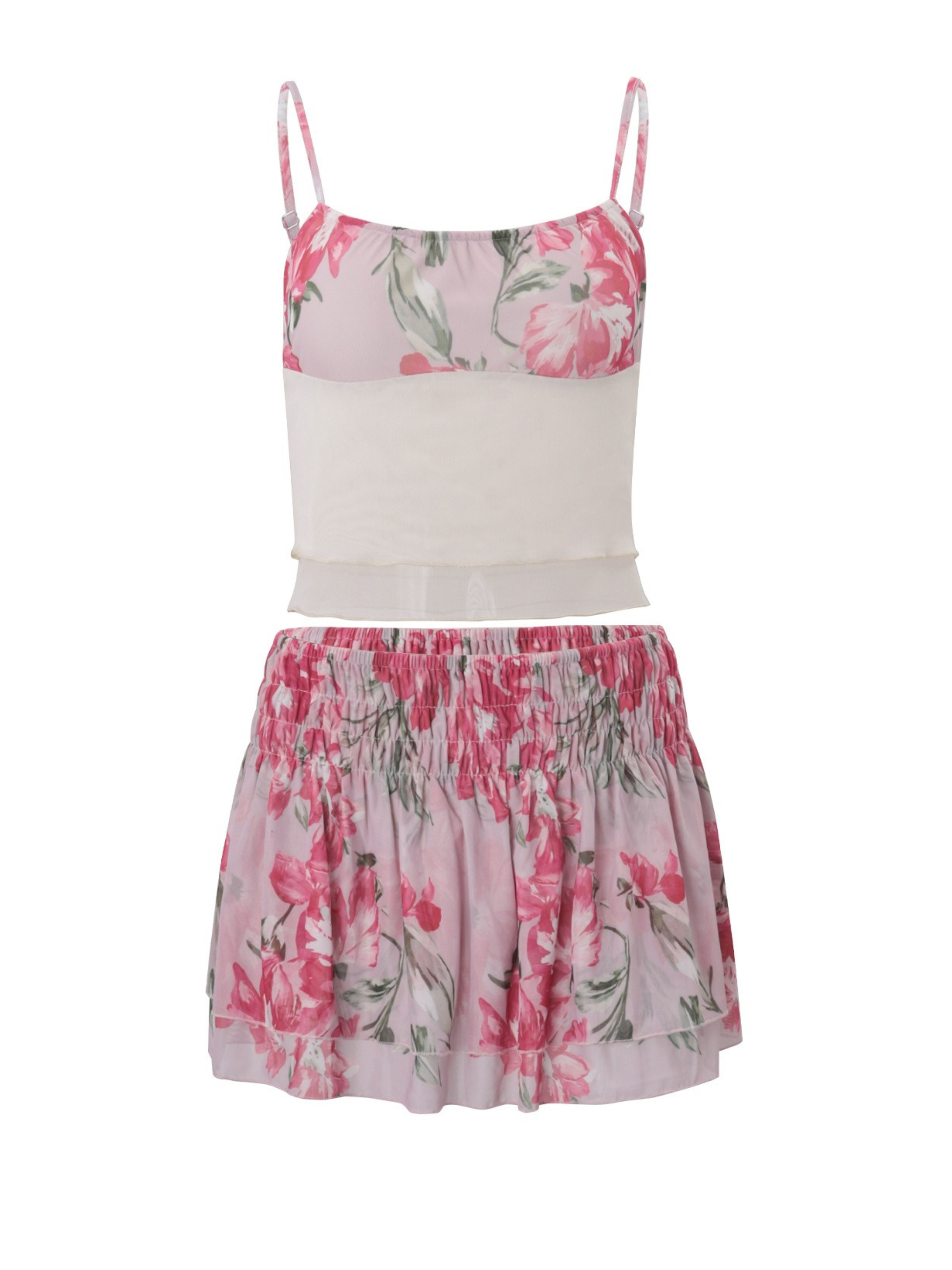 Nivra Mesh Two-Piece Skirt Set