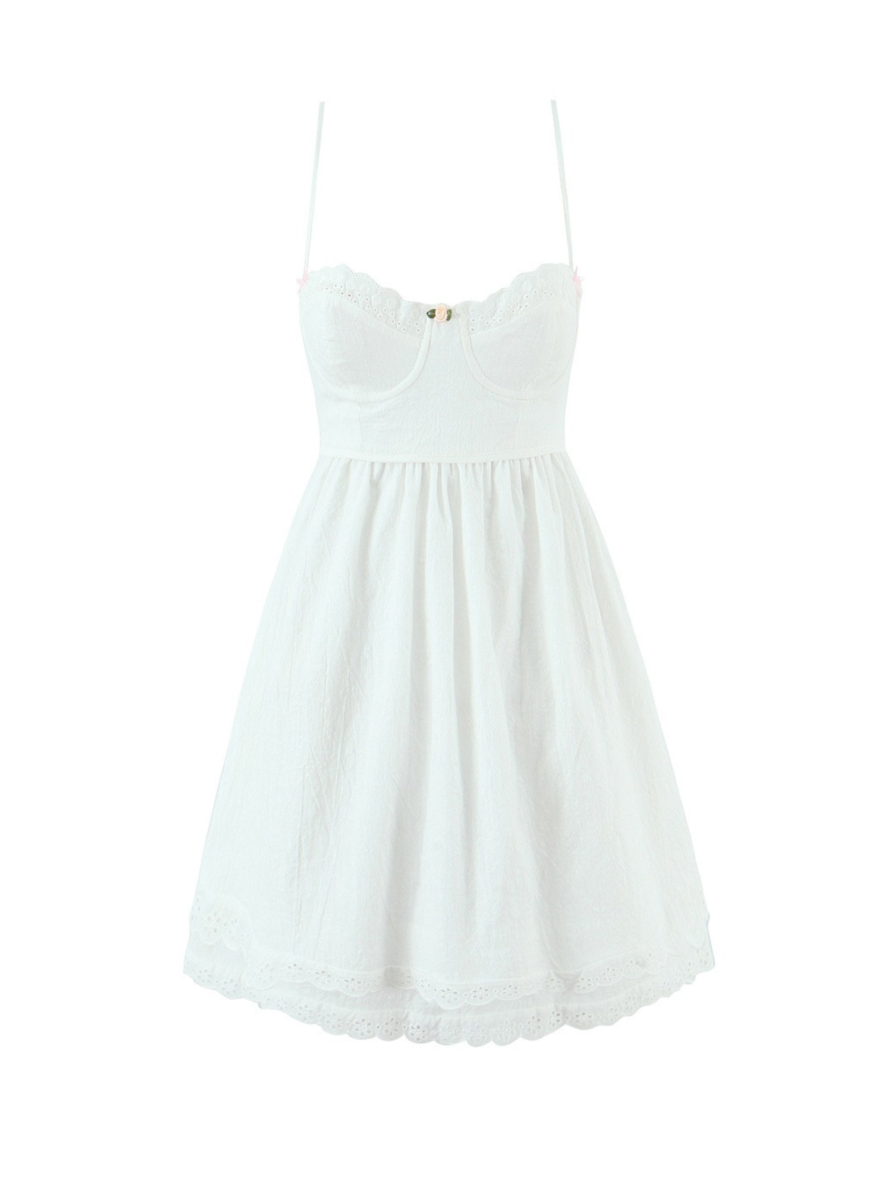 Evelia Cotton Lace-Up Mini Dress