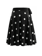 Mirana Polka Dot Side Tie Midi Skirt