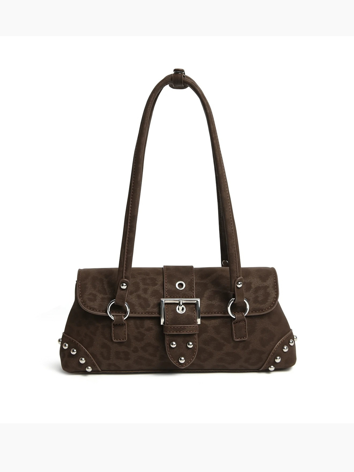 Keira Studded Leopard Shoulder Bag