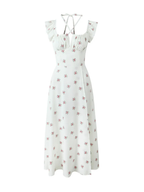 Delia Floral Cross-Back Midi Dress
