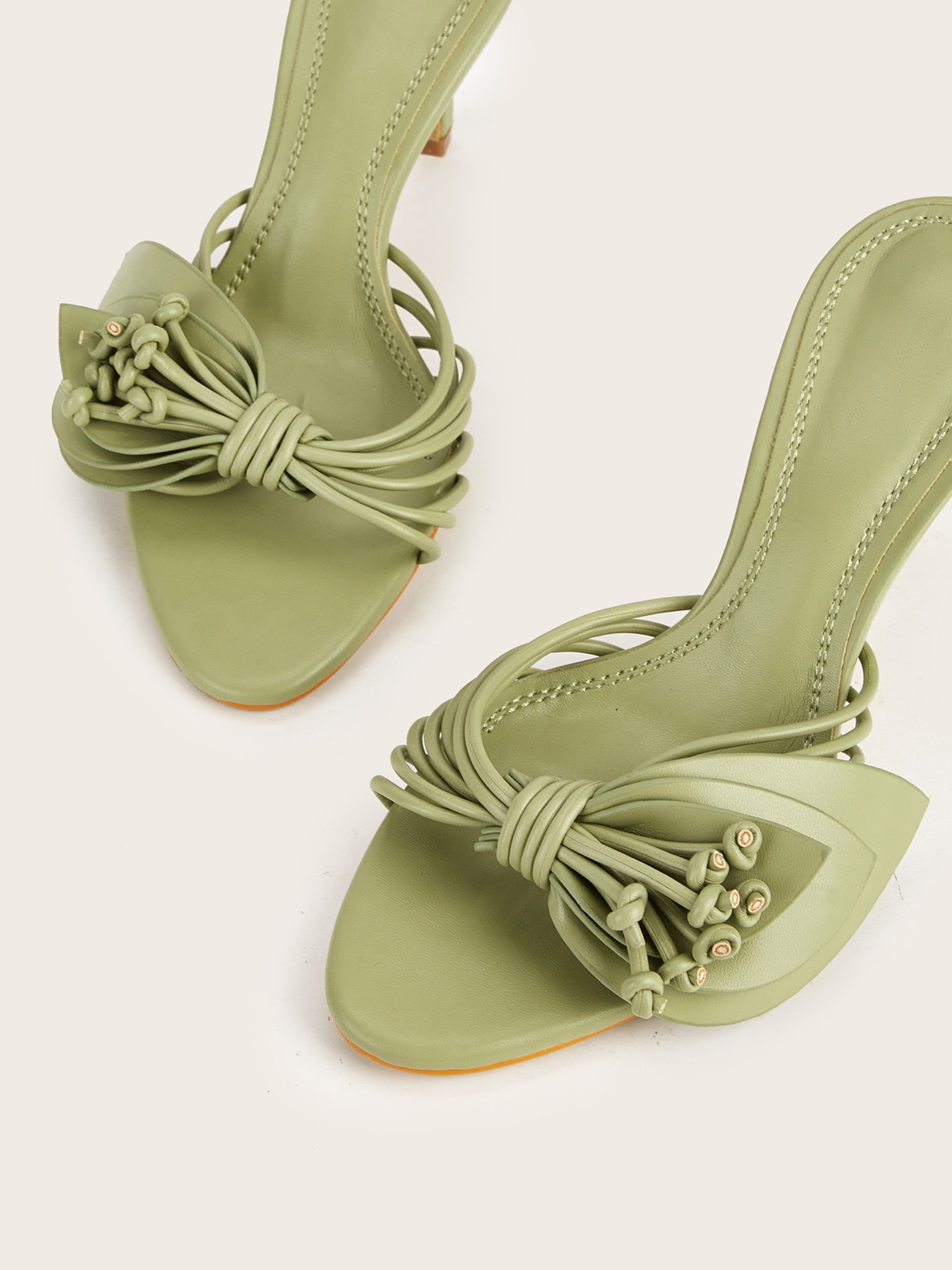 Zelith Matcha Floral Petal Mule Heels