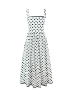 Sibel Polka Dot & Gingham Cotton Midi Dress