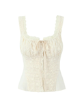 Serena Embroidered Lace-Up Top