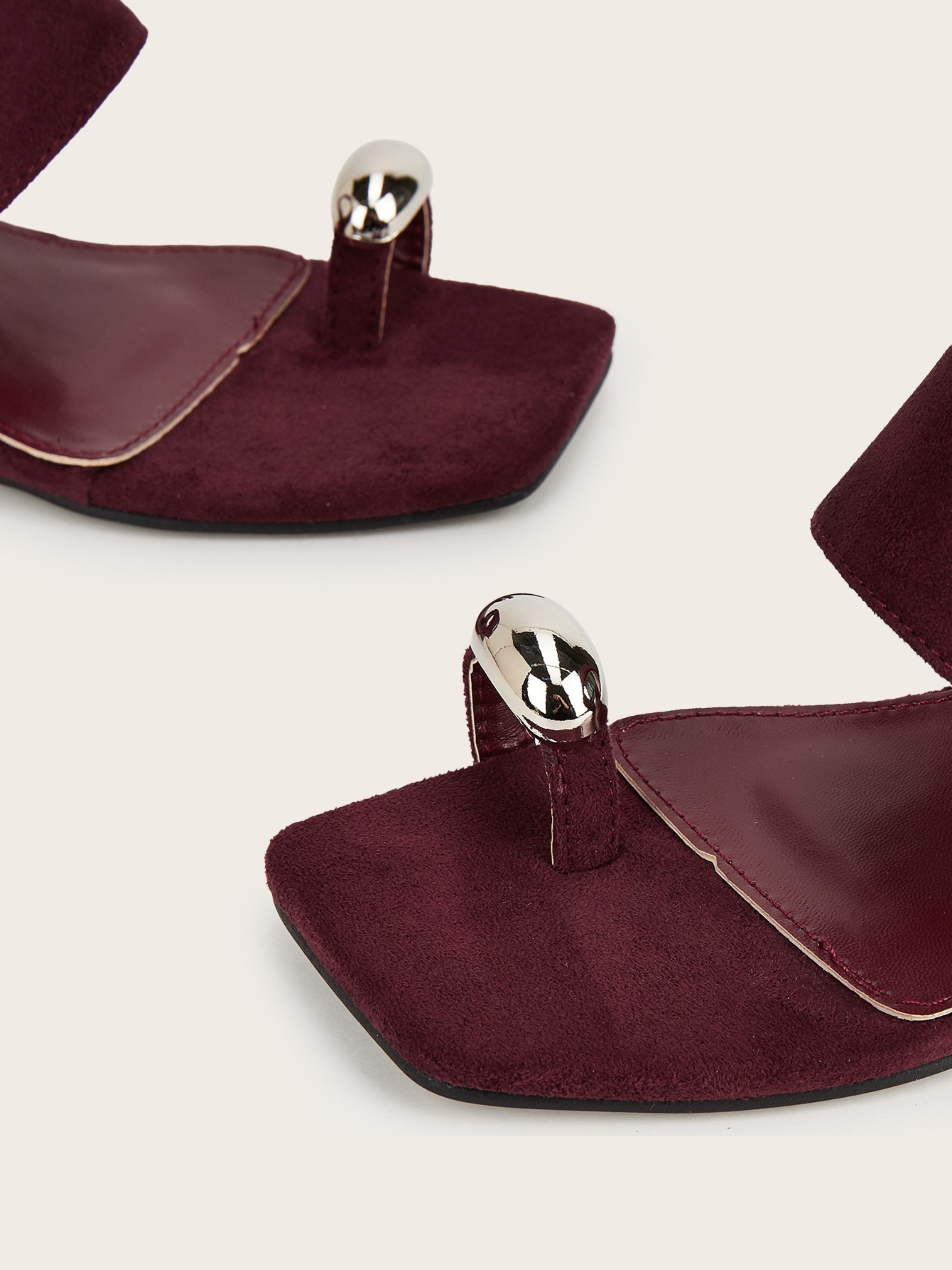 Elzara Wine Velvet Wedge Mule Sandals