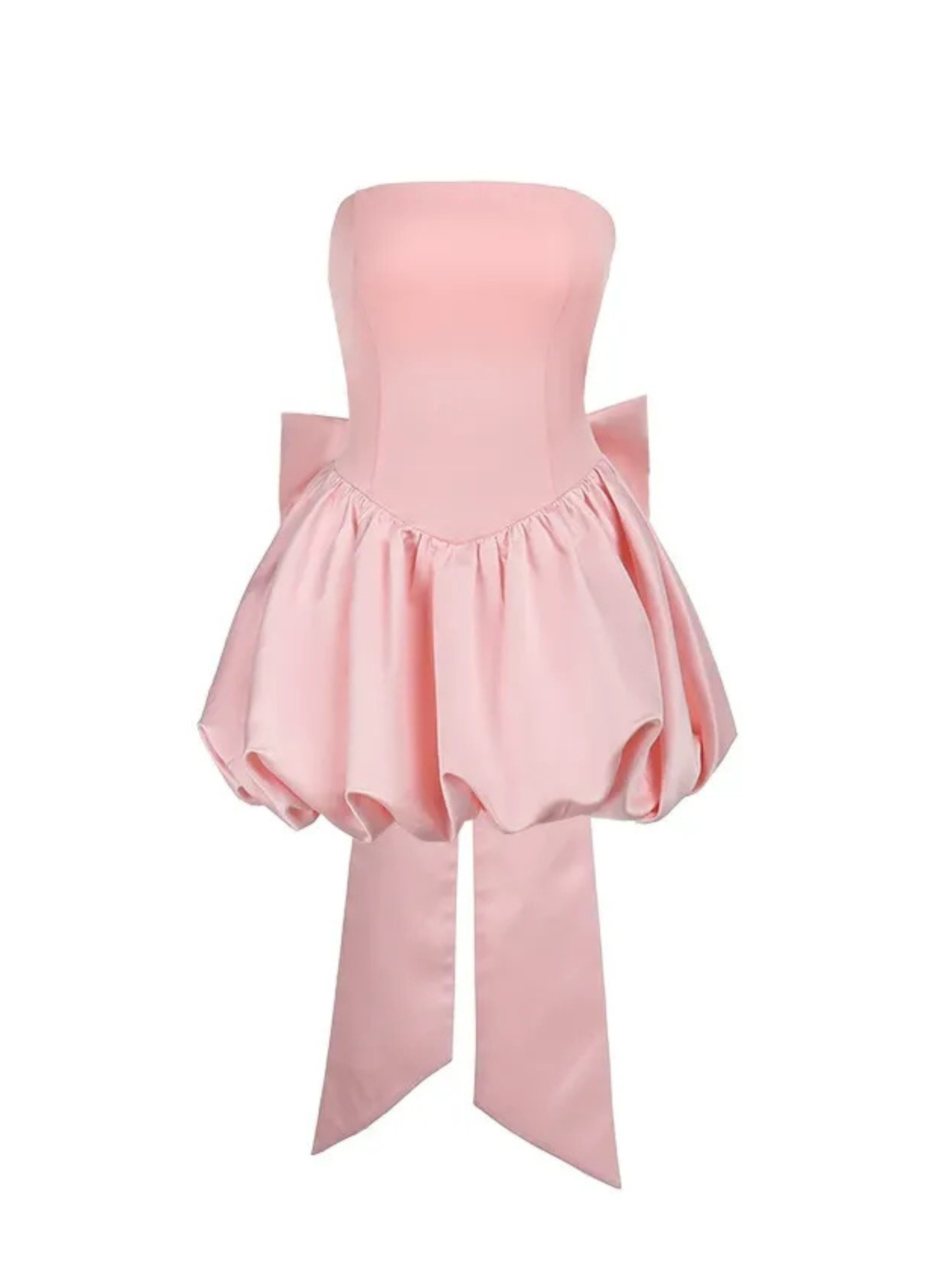 Rilena Bow Back Strapless Mini Dress