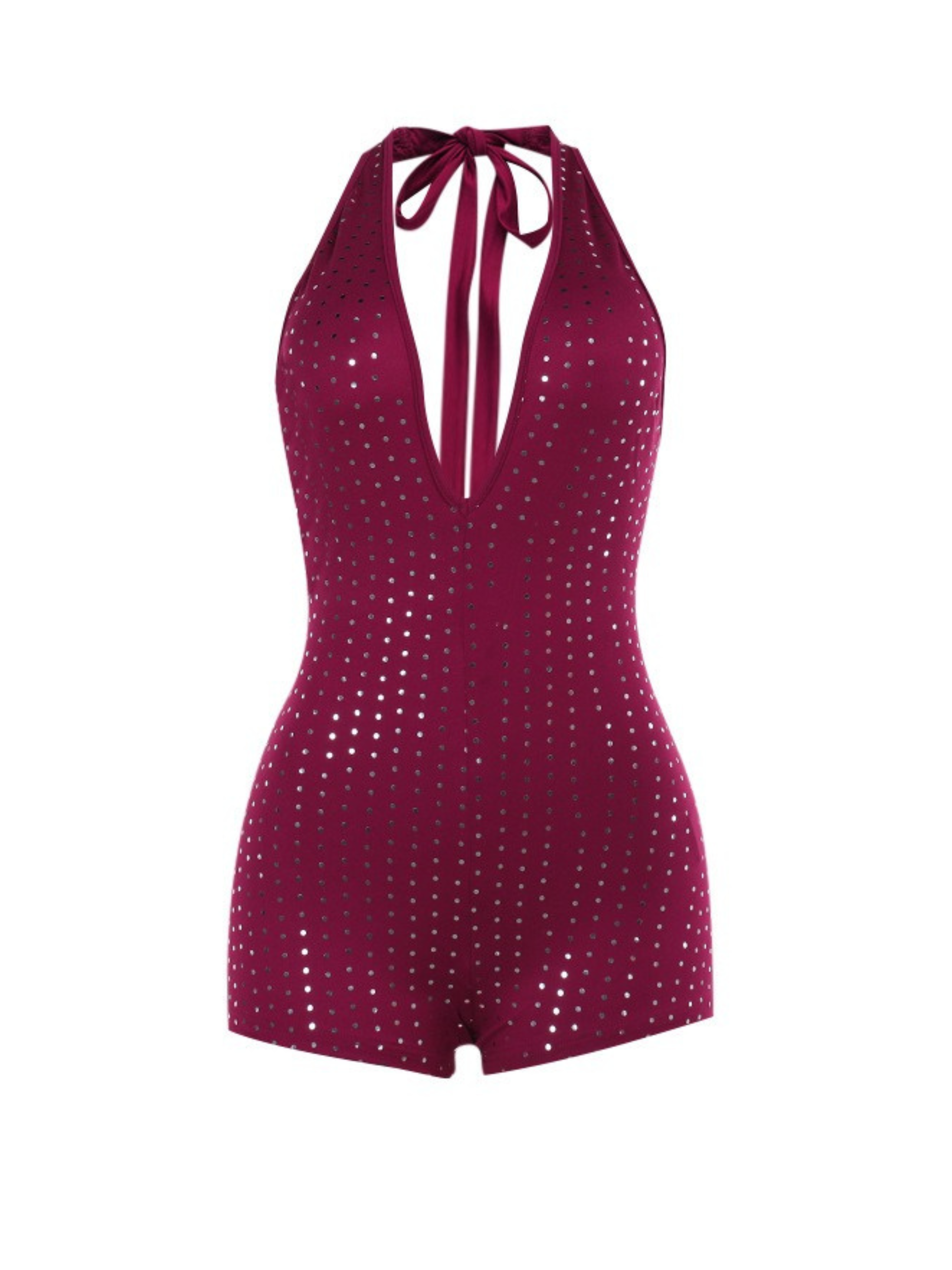 Talia Rhinestone Halter Romper