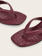 Belara Wine Quilted Thong Heel Sandals