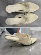 Anya Lace Detail Kitten Heel Mules