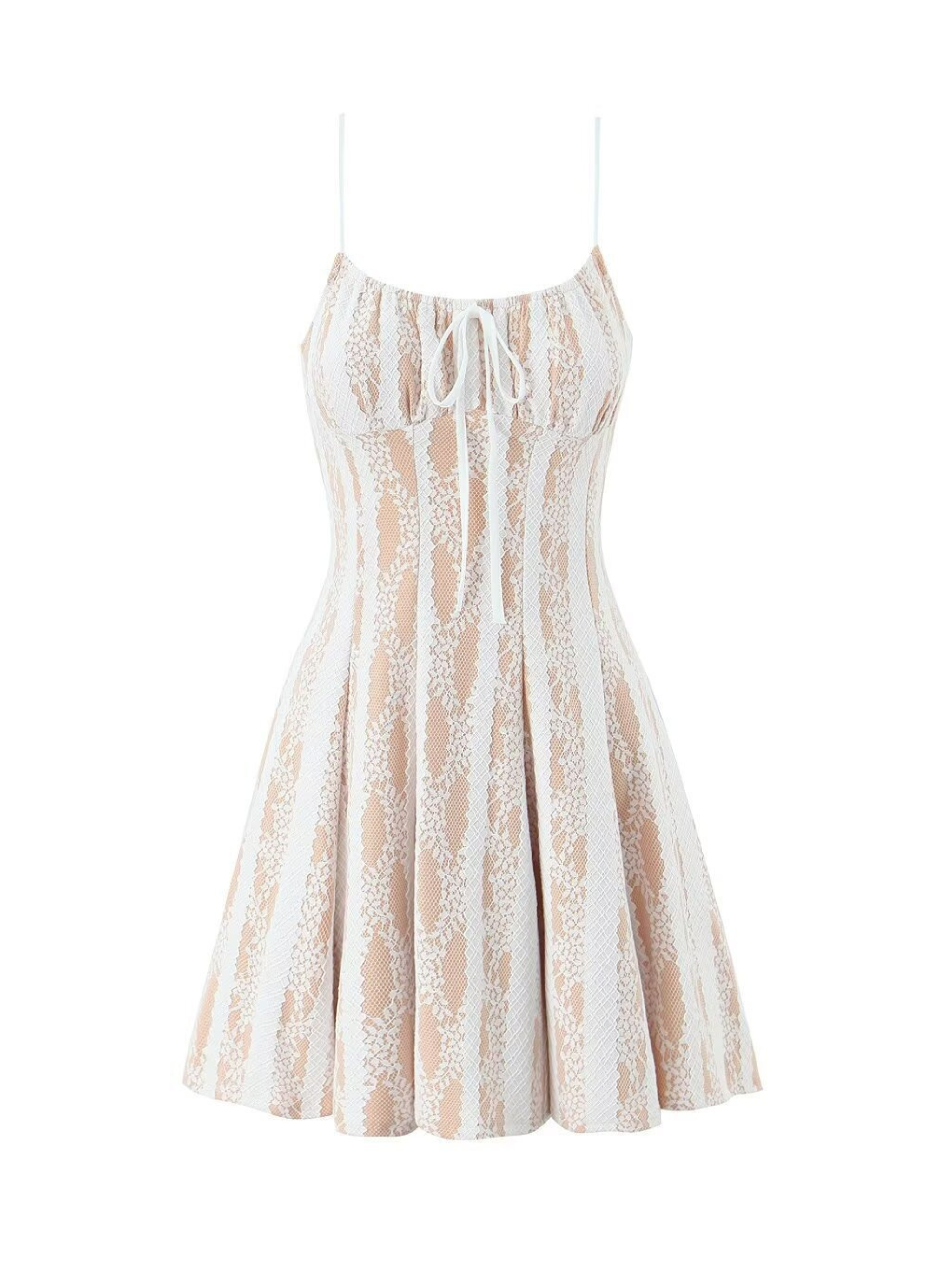 Miren Lace Stripe Mini Dress
