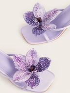 Maya Violet Orchid Satin Heel Sandals