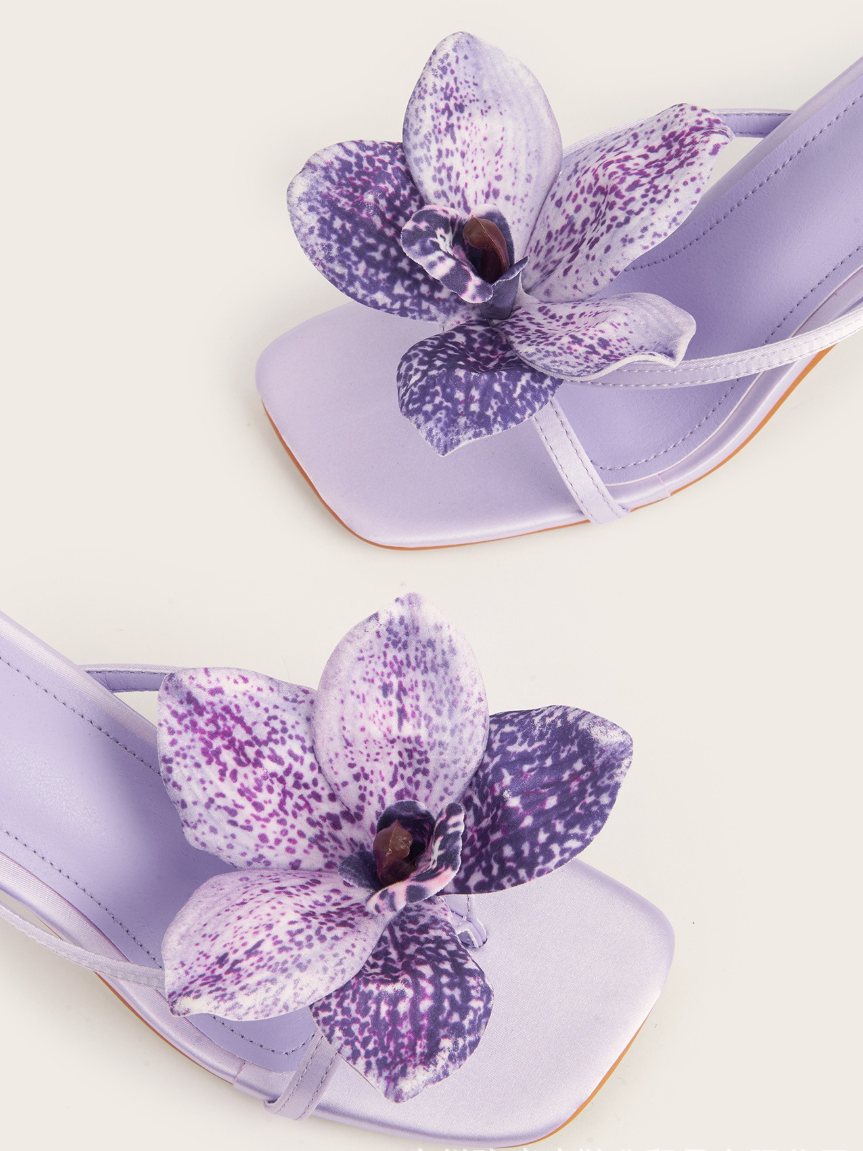 Maya Violet Orchid Satin Heel Sandals