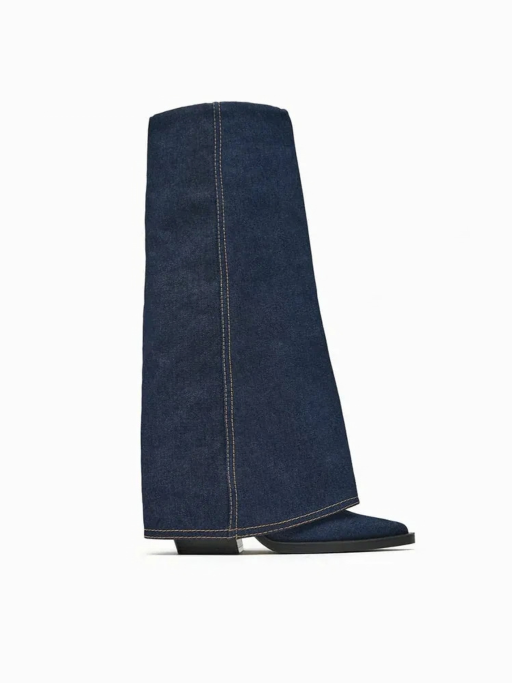 Riviera Denim & Suede Knee-High Boots