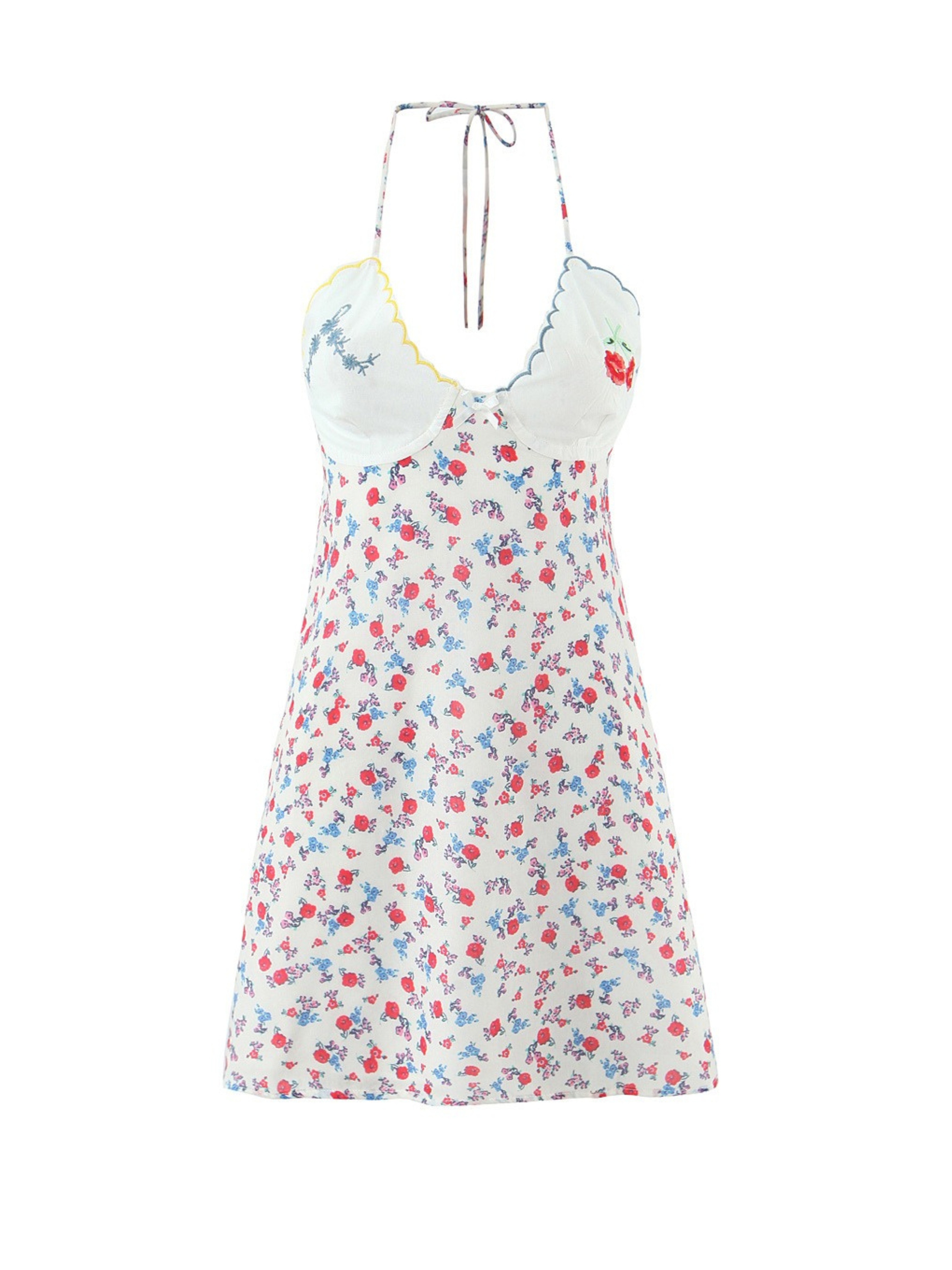 Vina Floral Halter Mini Dress