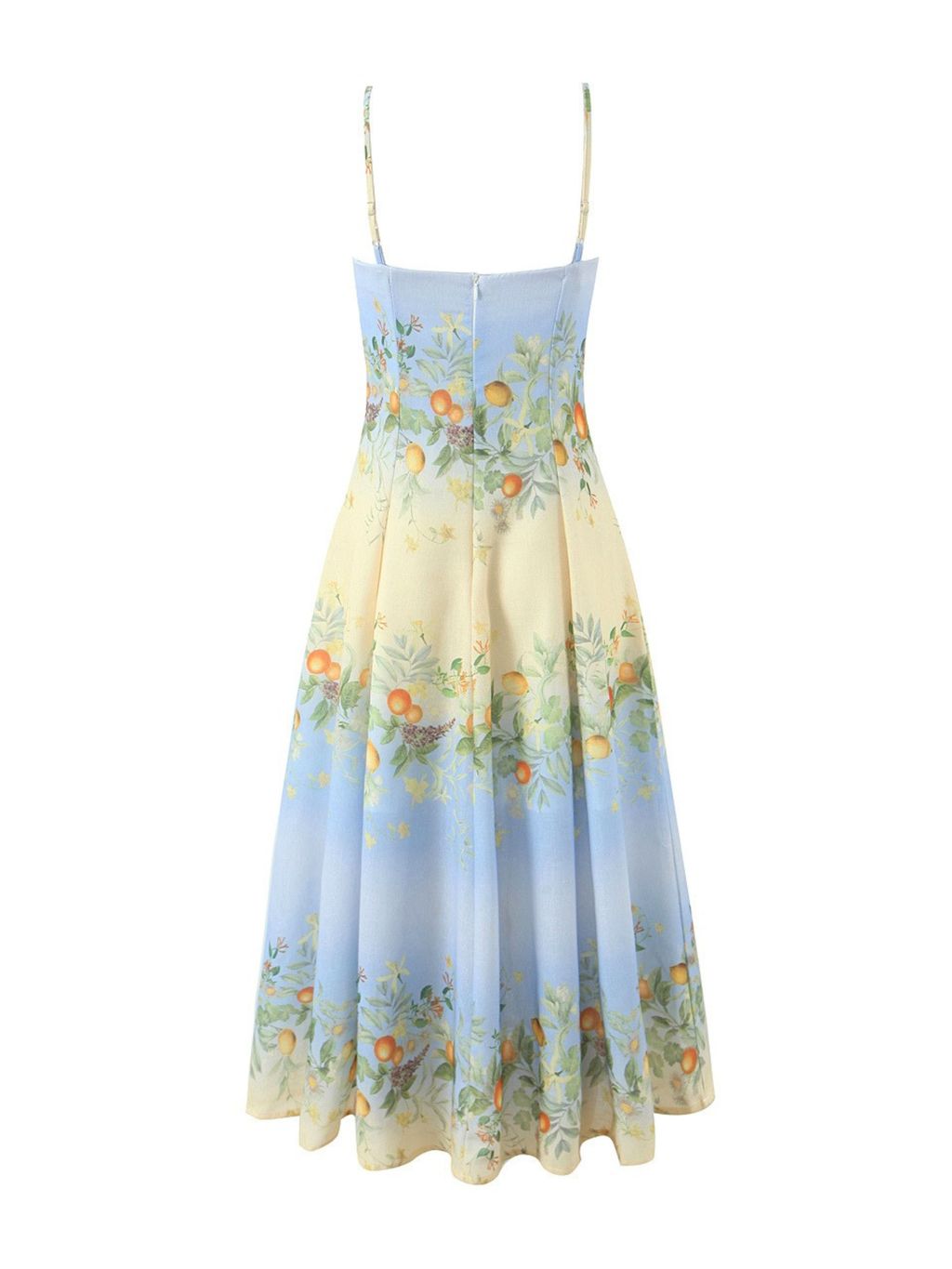 Jilda Citrus Garden Corset Midi Dress