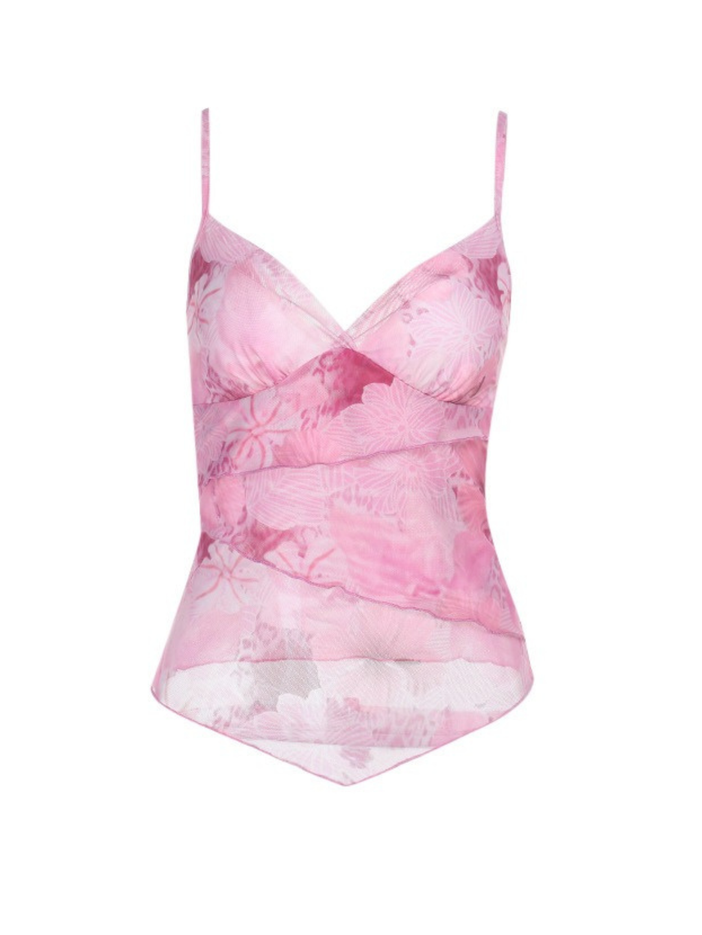 Desira Floral Sheer Mesh Cami Top