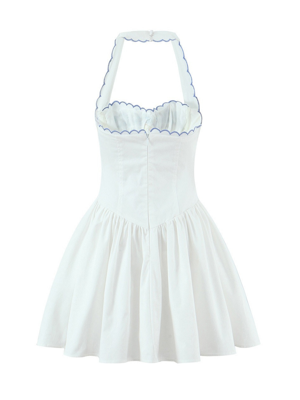 Liora Bluebell Scallop Halter Mini Dress