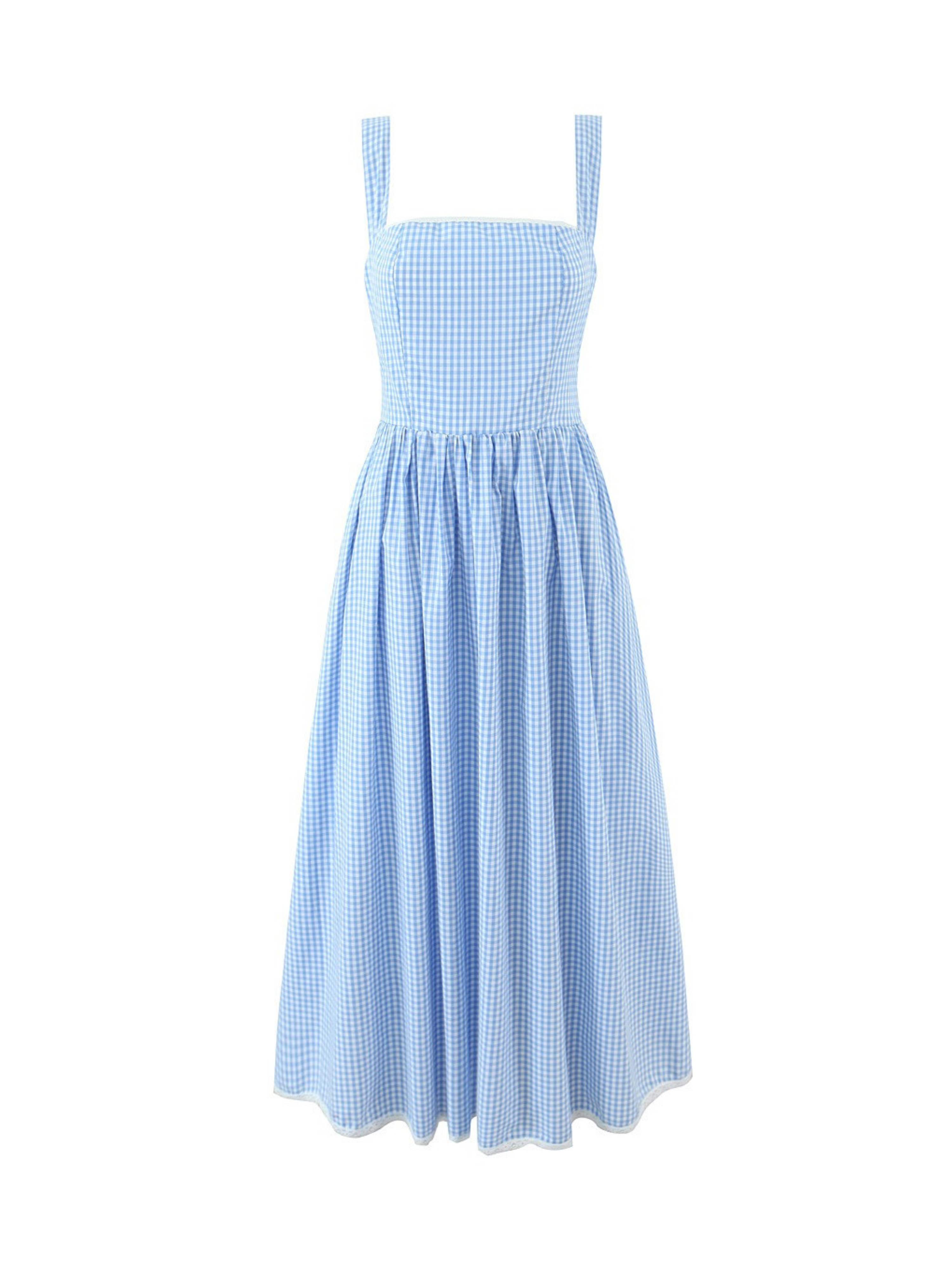 Sibel Polka Dot & Gingham Cotton Midi Dress