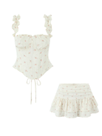 Lorena Corset Top & Ruffle Mini Skirt Set