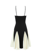 Yelda Contrast Pleated Mini Dress