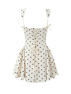 Melina Polka Dot Lace-Up Mini Dress