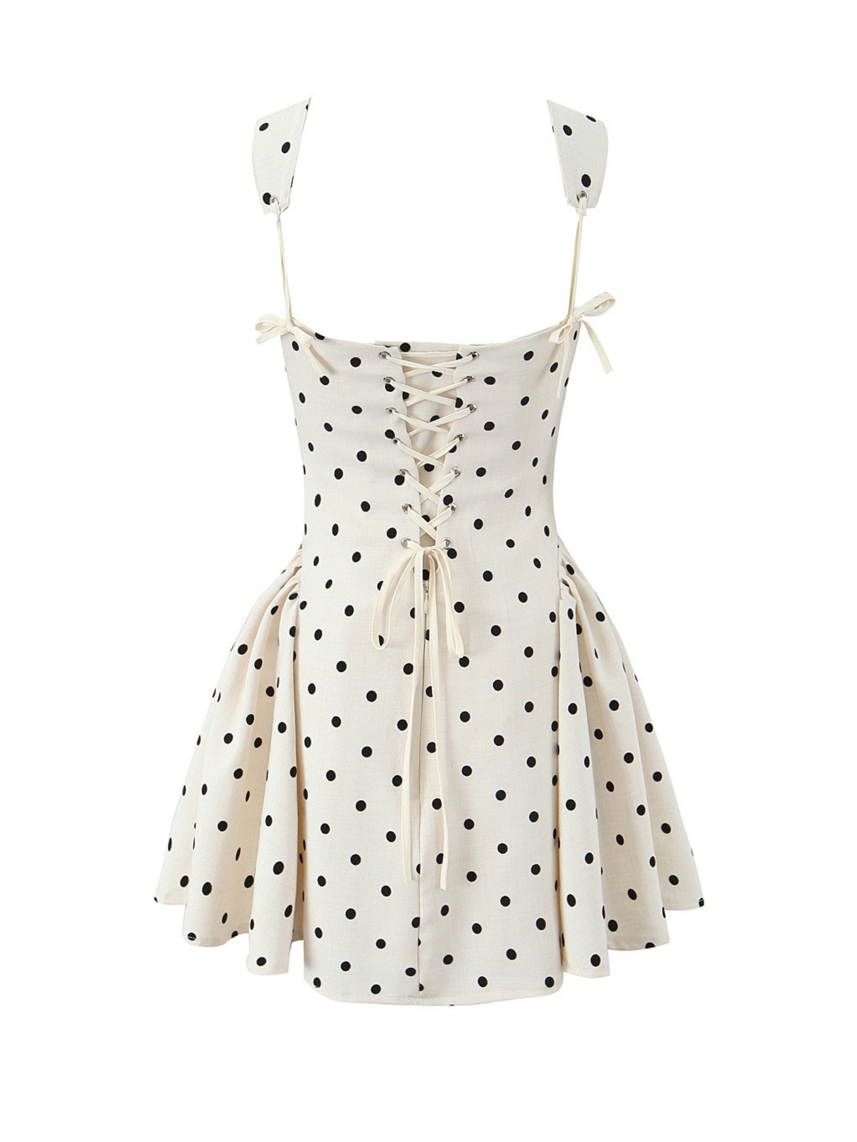 Melina Polka Dot Lace-Up Mini Dress