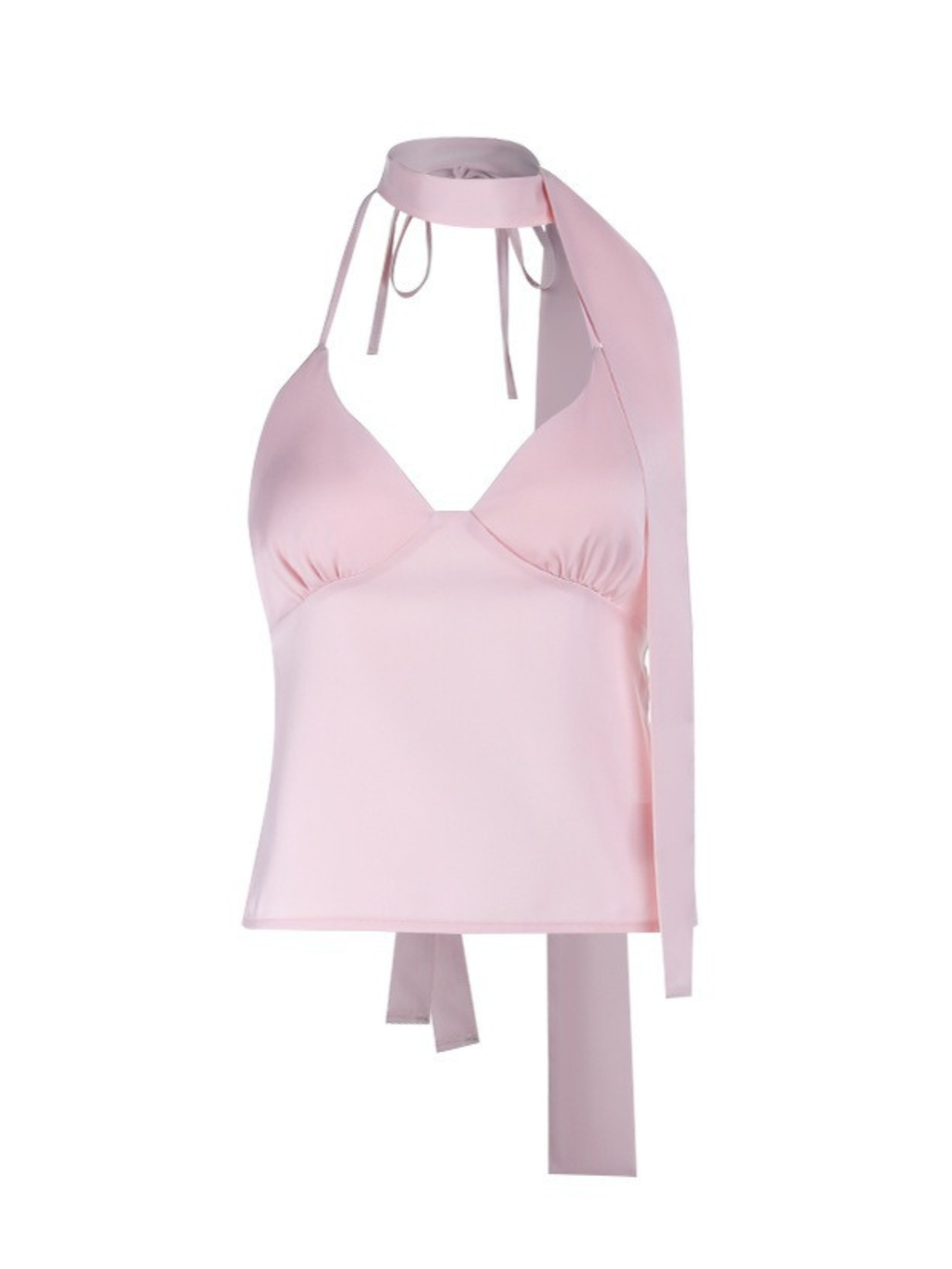 Vaela Pink Scarf Halter Cami Top
