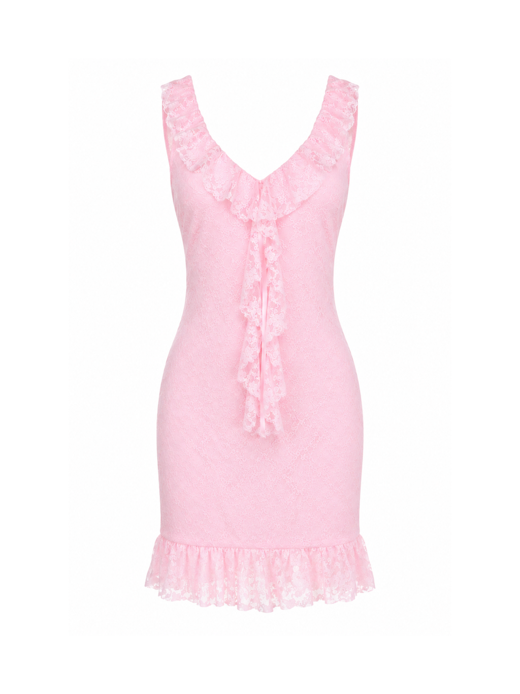 Calista Lace Ruffle Mini Dress