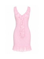 Calista Lace Ruffle Mini Dress
