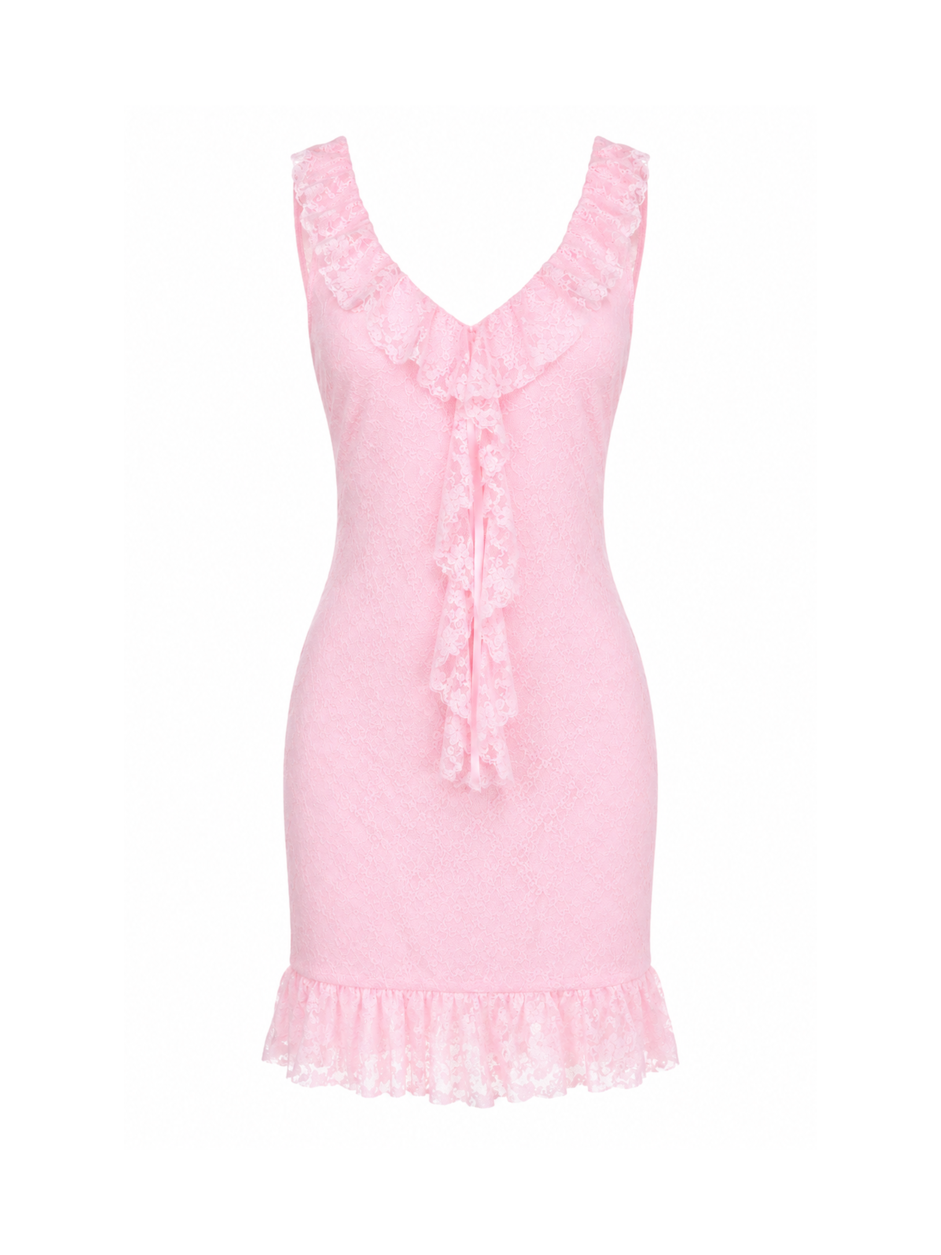Calista Lace Ruffle Mini Dress