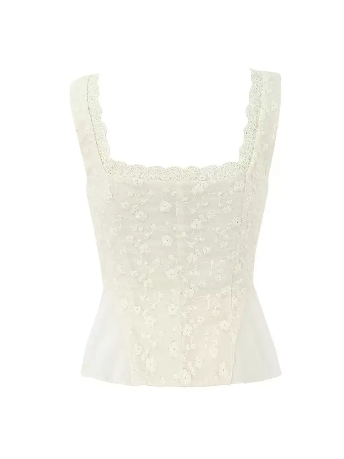 Serena Embroidered Lace-Up Top