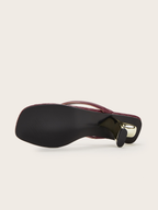 Belara Wine Quilted Thong Heel Sandals