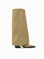 Riviera Denim & Suede Knee-High Boots